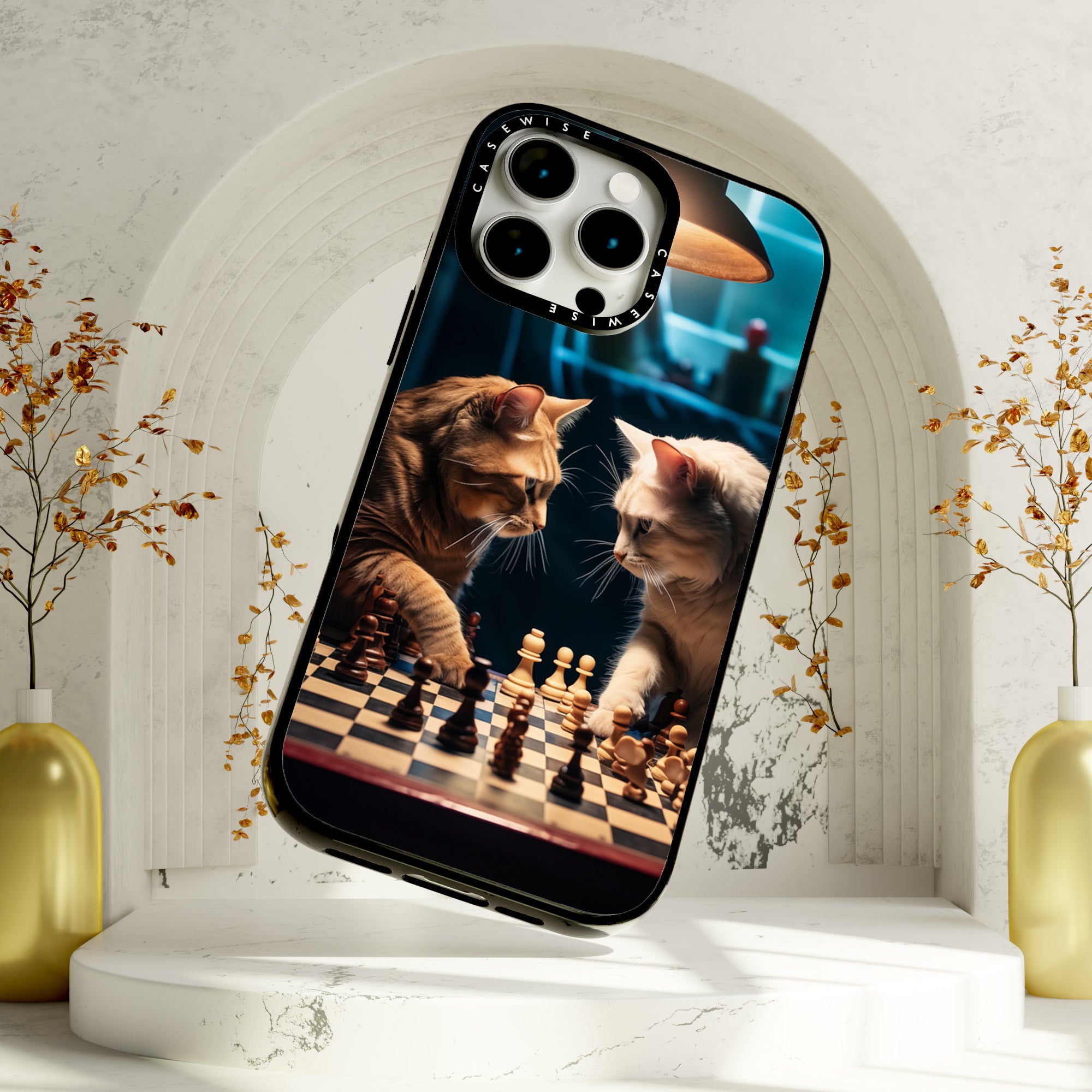 Katzen spielen Schach - Hülle