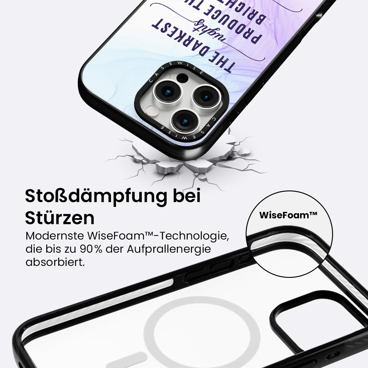 Die dunkelsten Nächte produzieren die hellsten Sterne |Schwimmende Farben - Hülle