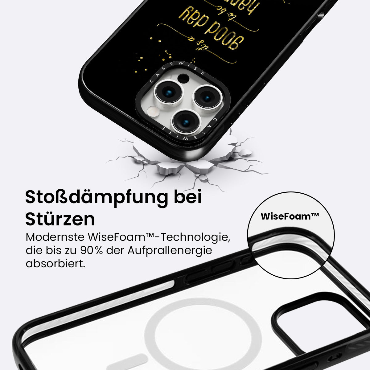 Text Kunst Gold Es ist ein guter Tag, um glücklich zu sein - Hülle