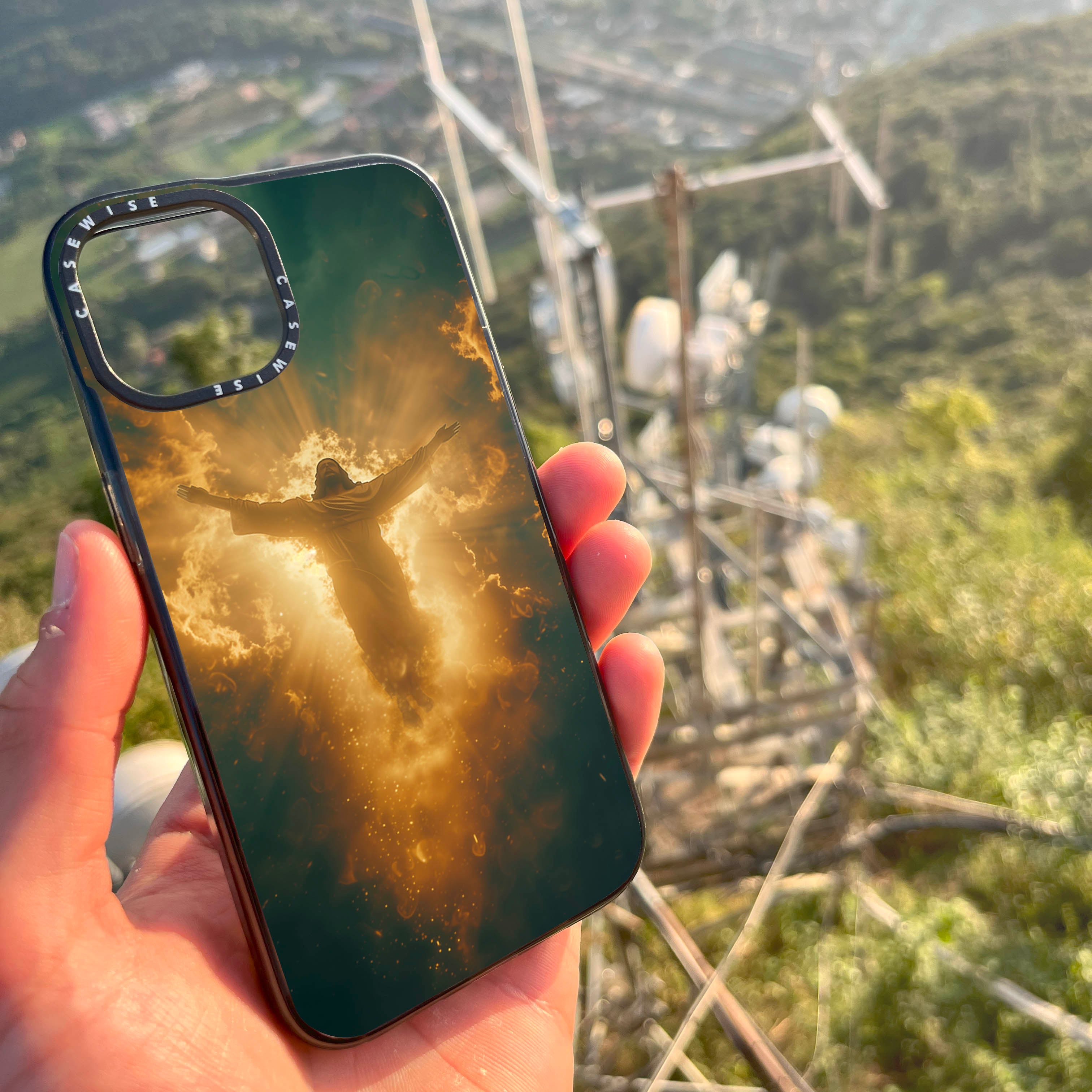 Jesus Christus glüht in den Wolken - Hülle
