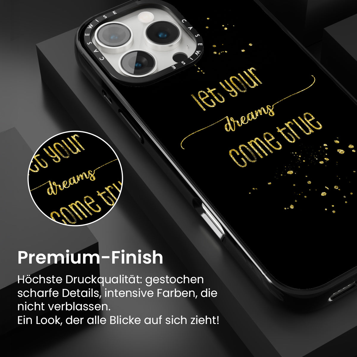Text Kunst Gold lassen Ihre Träume wahr werden - Hülle