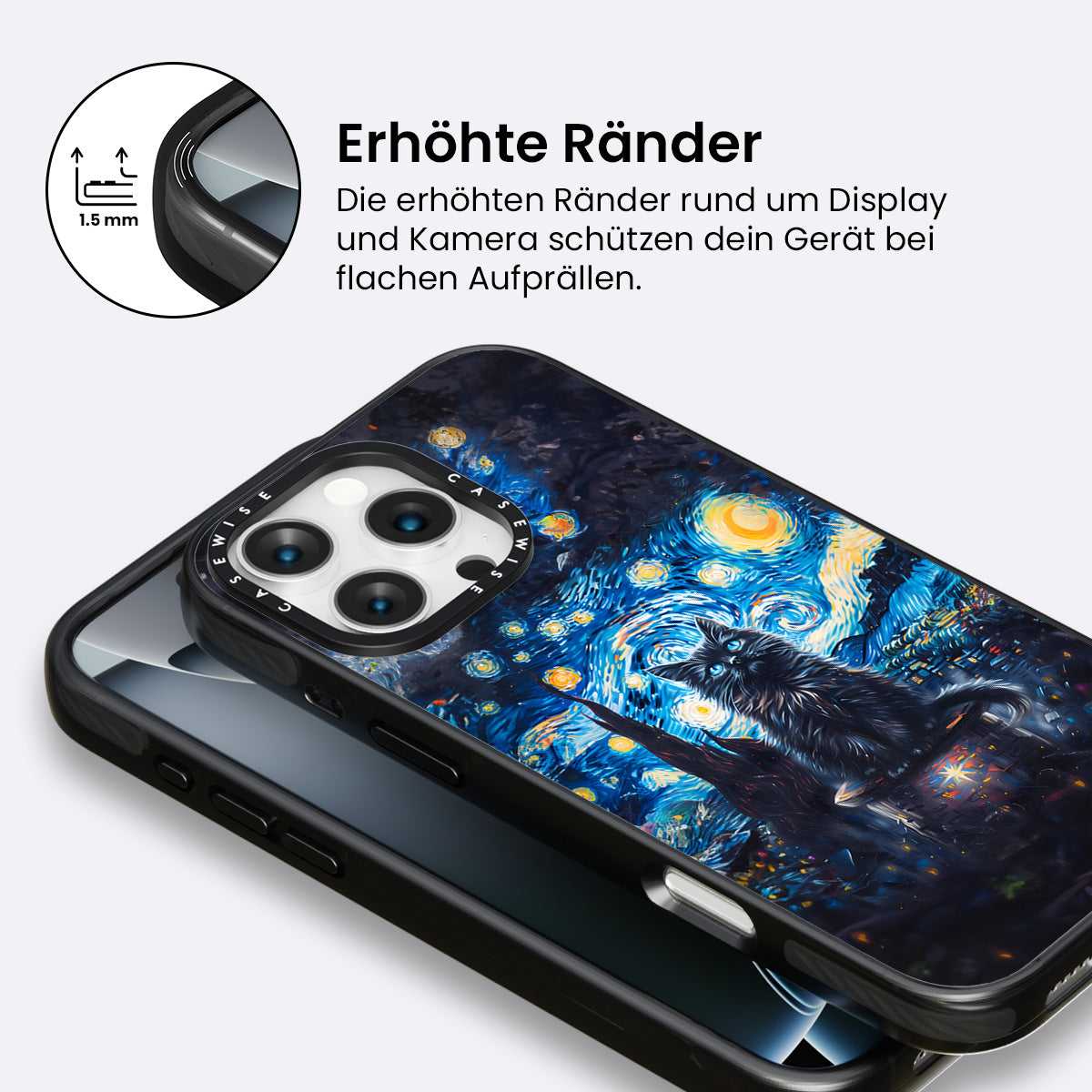 Schwarze Sternennachtkatze - Hülle