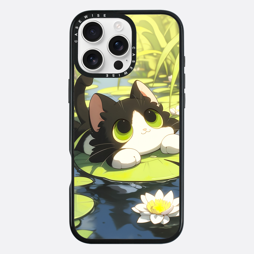 Schöne grüne Katze auf Searose - Hülle