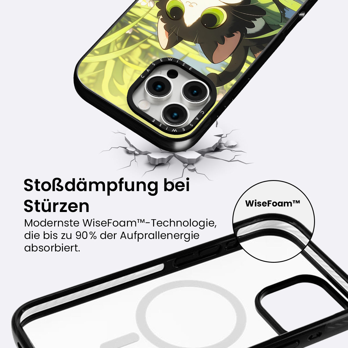 Schöne grüne Katze auf Searose - Hülle