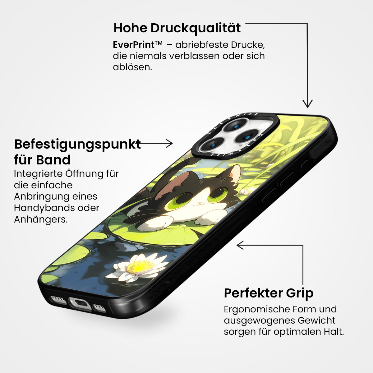 Schöne grüne Katze auf Searose - Hülle