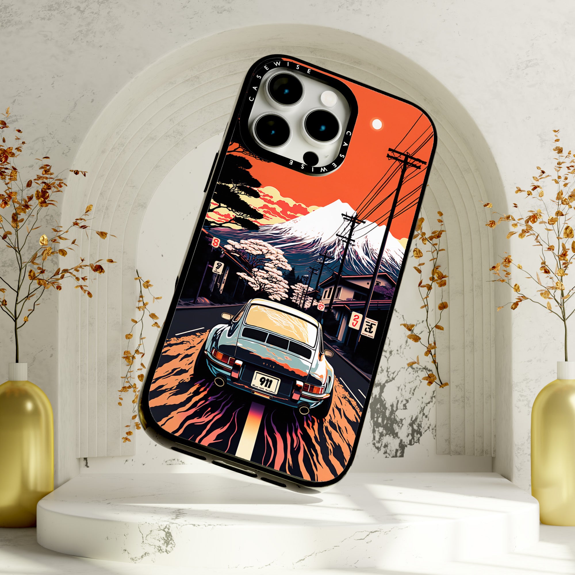 Porsche 911 Retro -Gemälde - Hülle