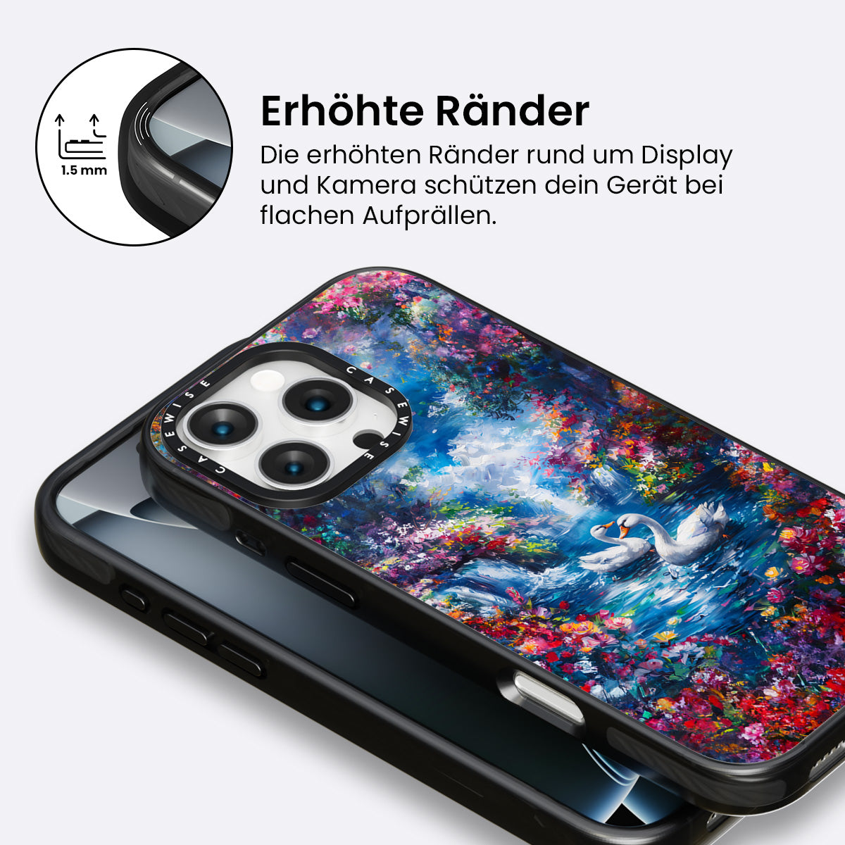Schwäne in farbenfrohen Natur - Hülle
