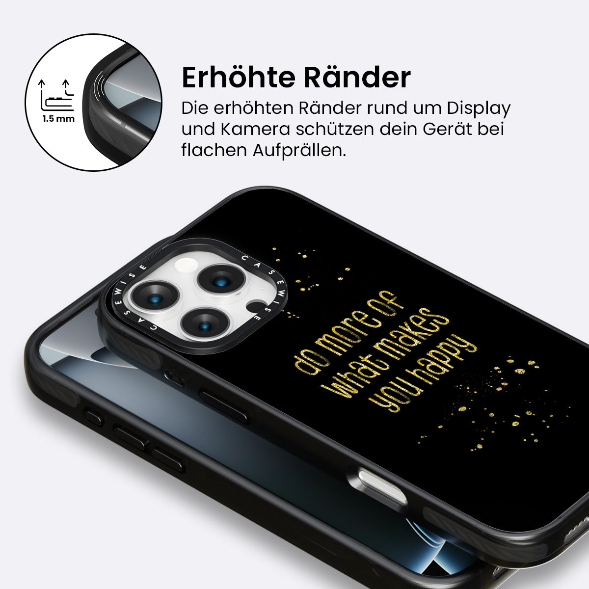 Text Kunst Gold tun Sie mehr von dem, was Sie glücklich macht - Hülle