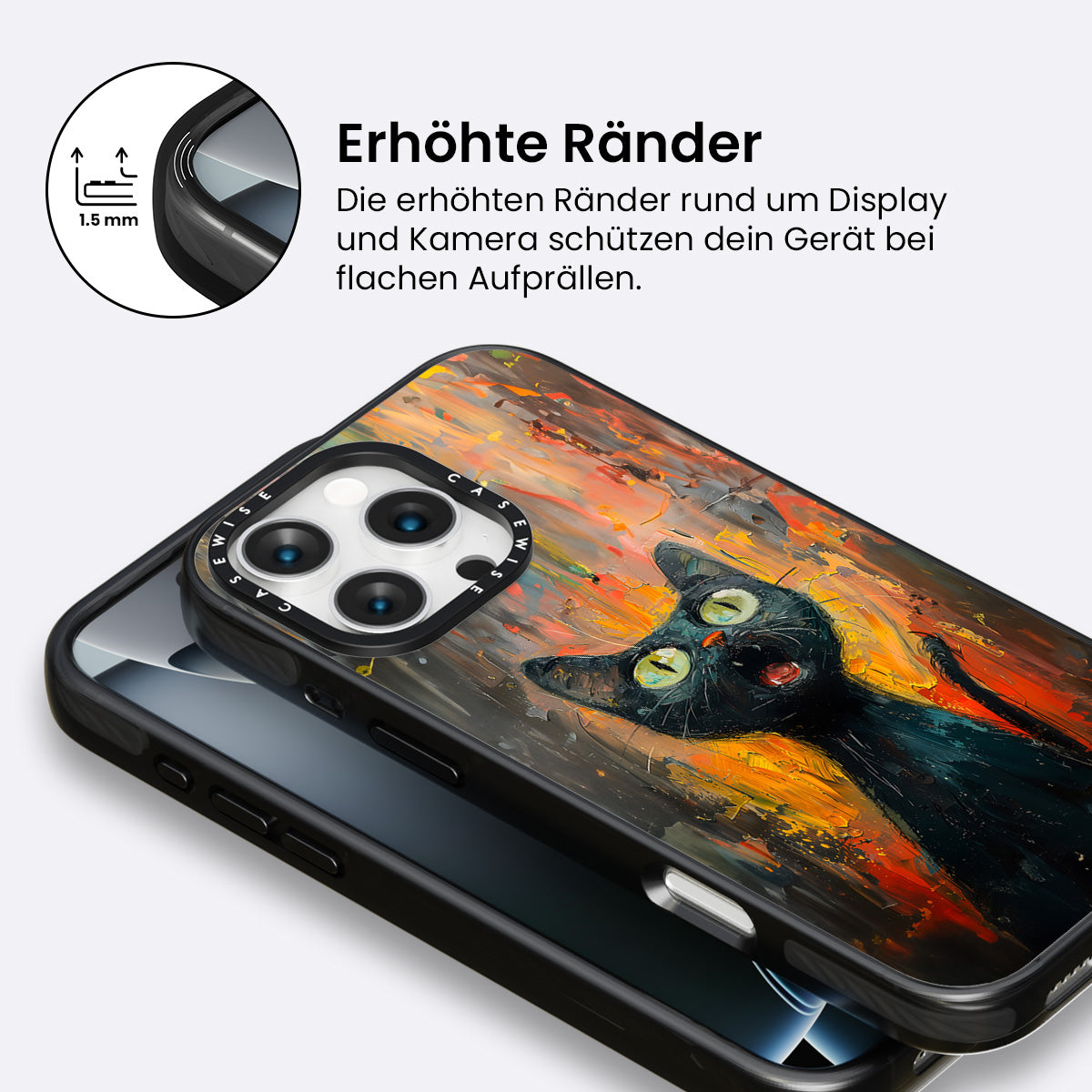 Schwarze schreiende Katze - Hülle