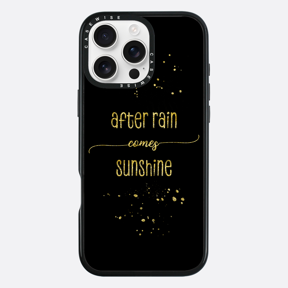 Textkunst Gold nach Regen kommt Sonnenschein - Hülle