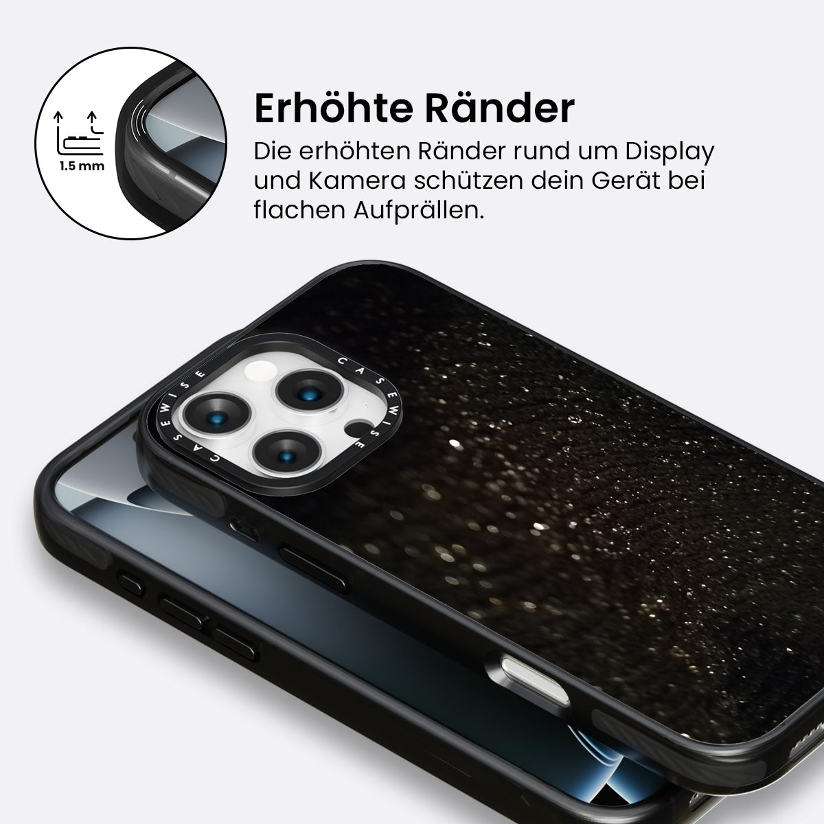 Schwarzer Glitzer - Hülle