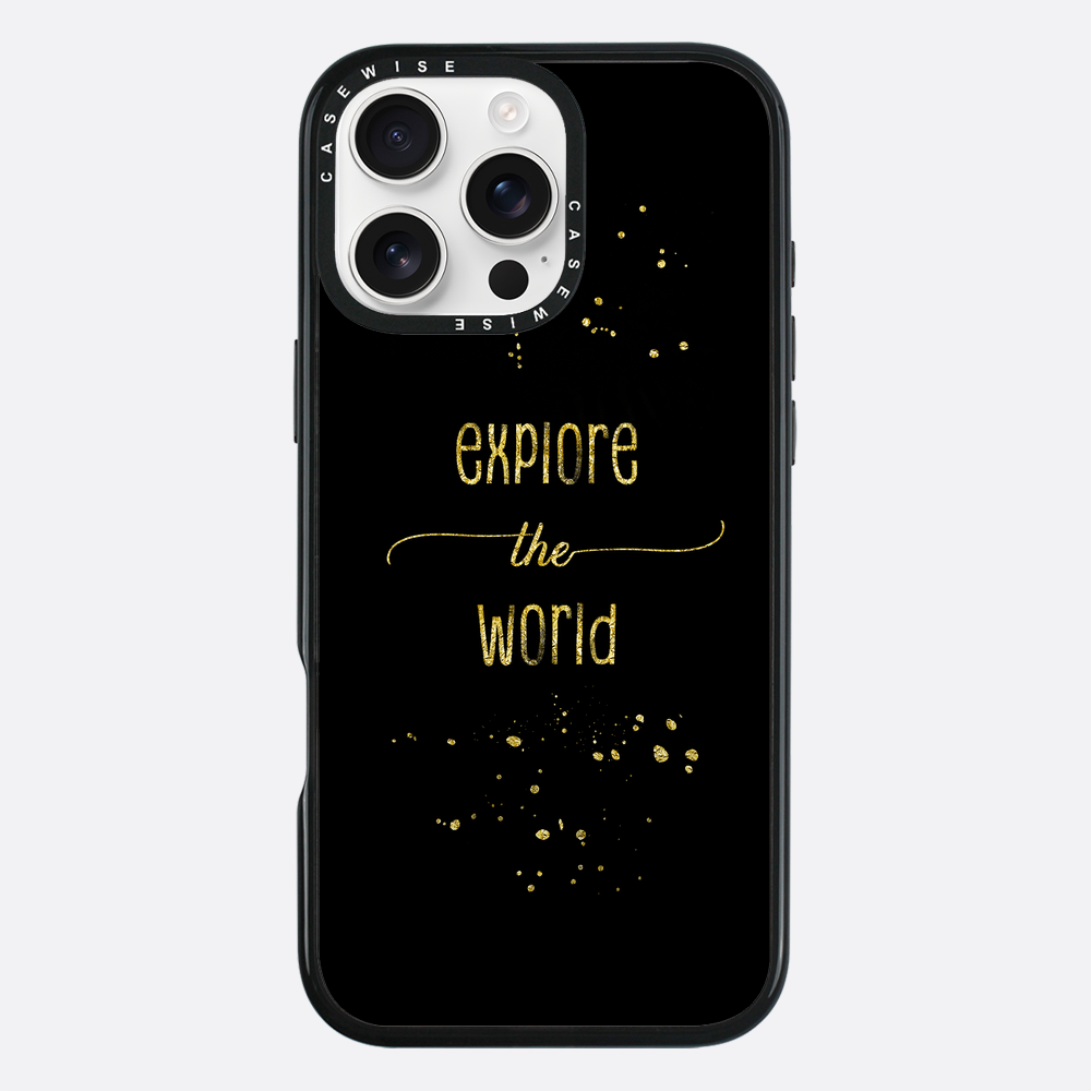 Textkunst Gold erkunden Sie die Welt - Hülle