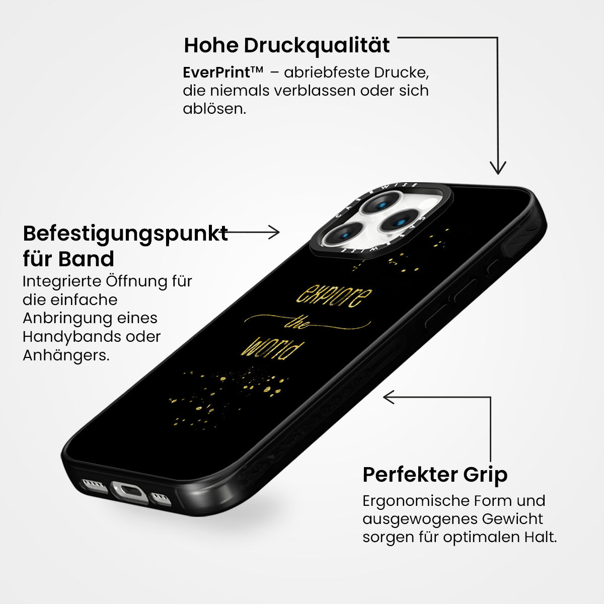 Textkunst Gold erkunden Sie die Welt - Hülle