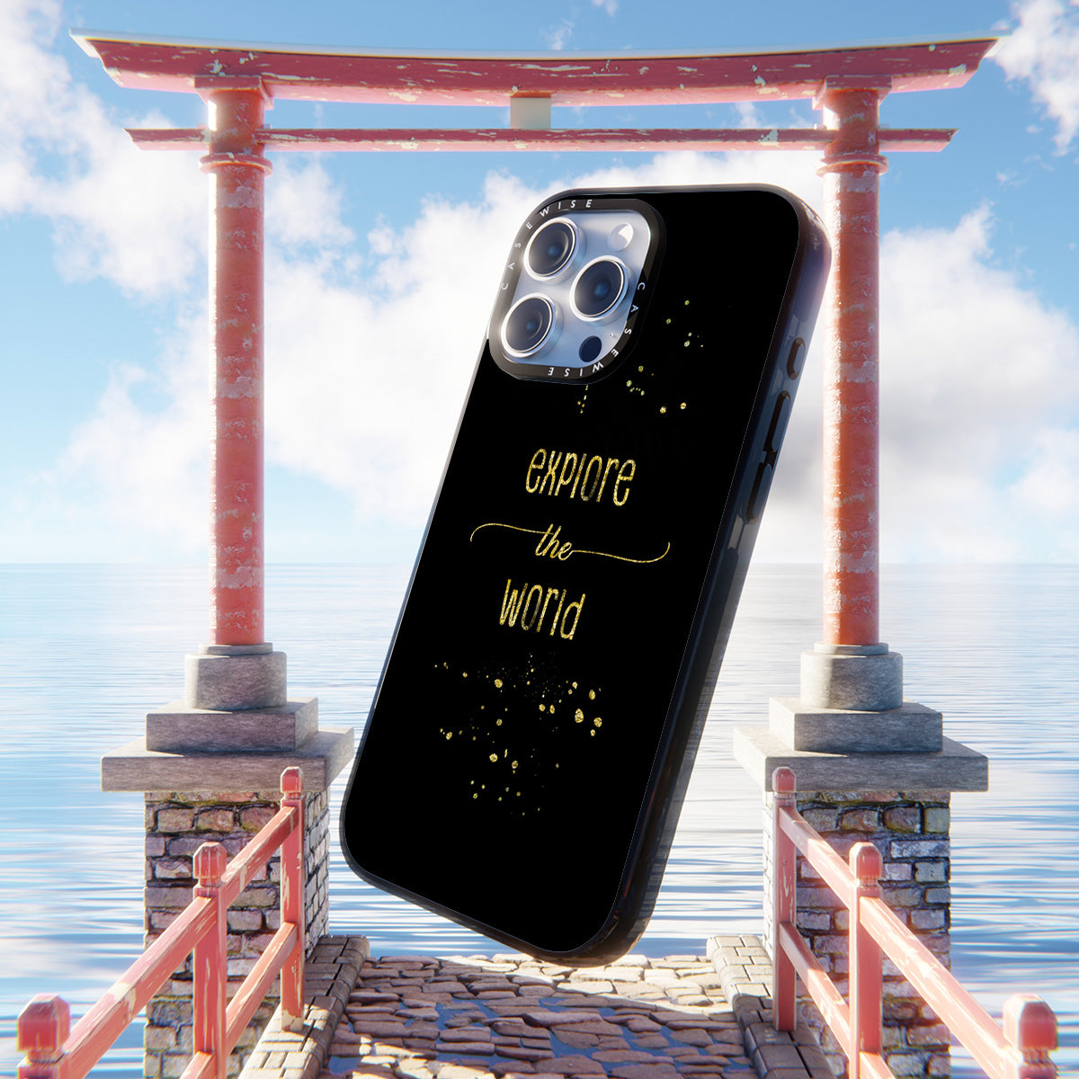 Textkunst Gold erkunden Sie die Welt - Hülle