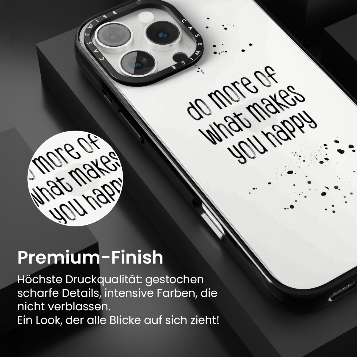 Textkunst tun Sie mehr von dem, was Sie glücklich macht - Hülle