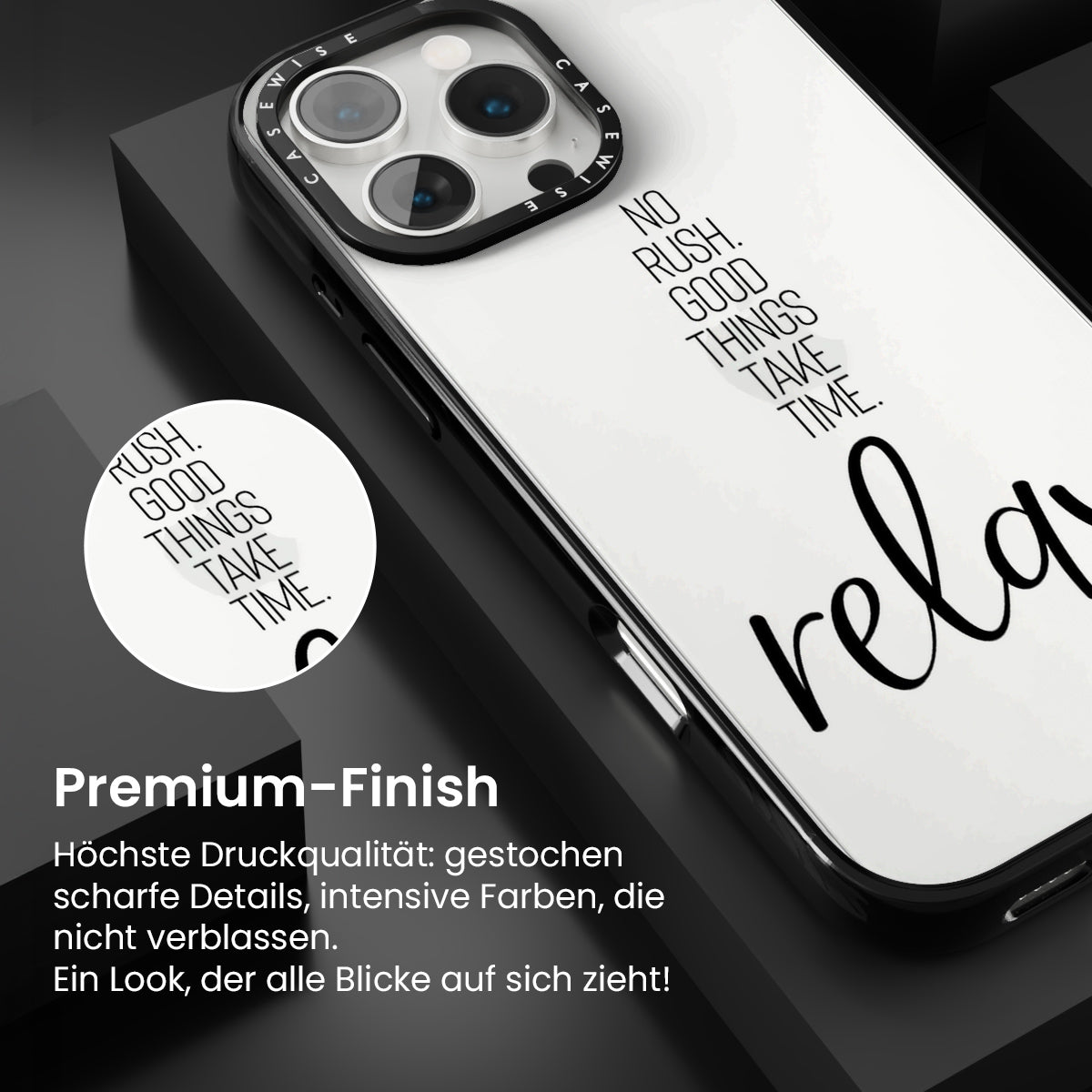 Kein Ansturm.Gute Dinge brauchen Zeit.ENTSPANNEN. - Hülle