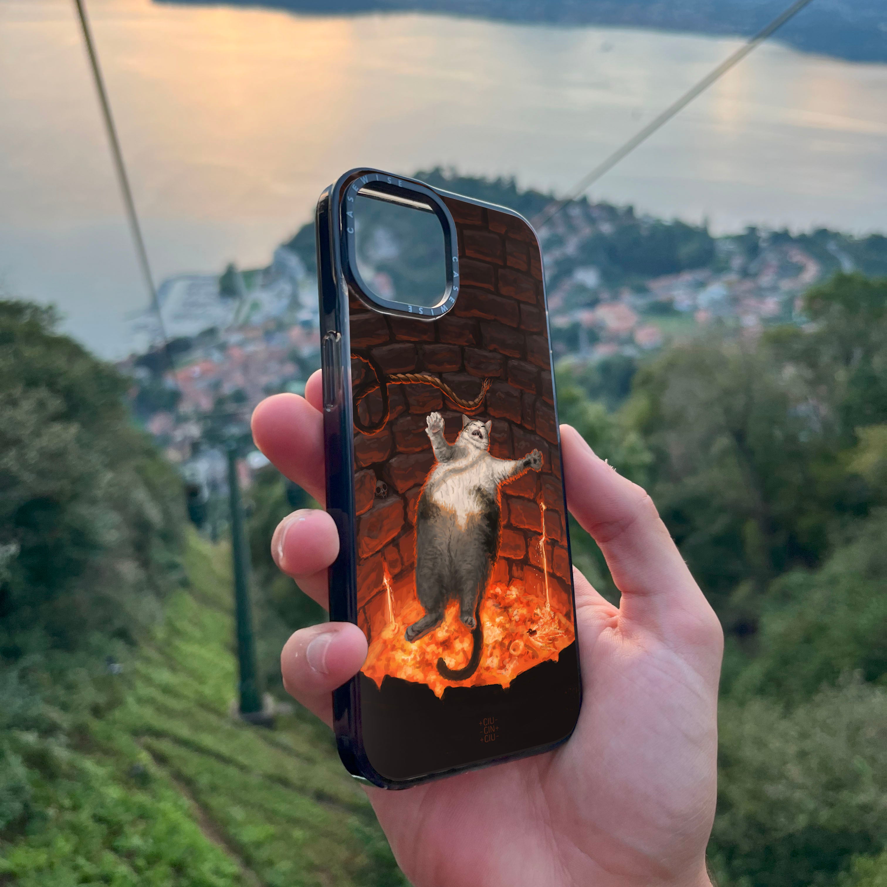 Katze in Lava fällt - Hülle