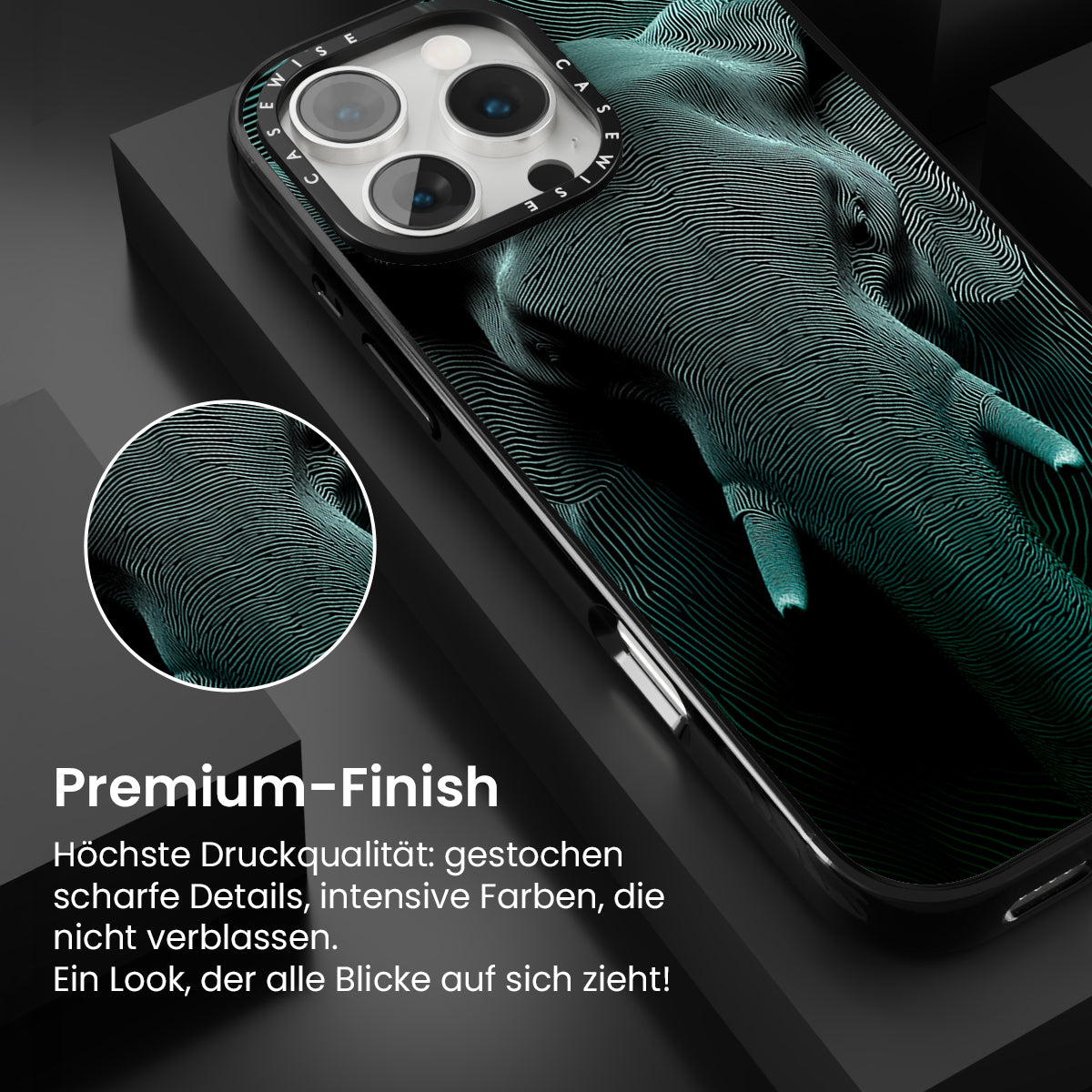 Optischer Moir -Elefant - Hülle