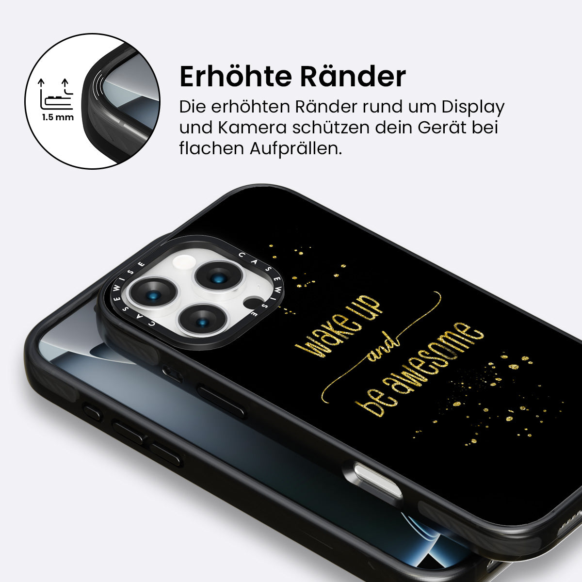 Text Kunst Gold wach auf und sei fantastisch - Hülle