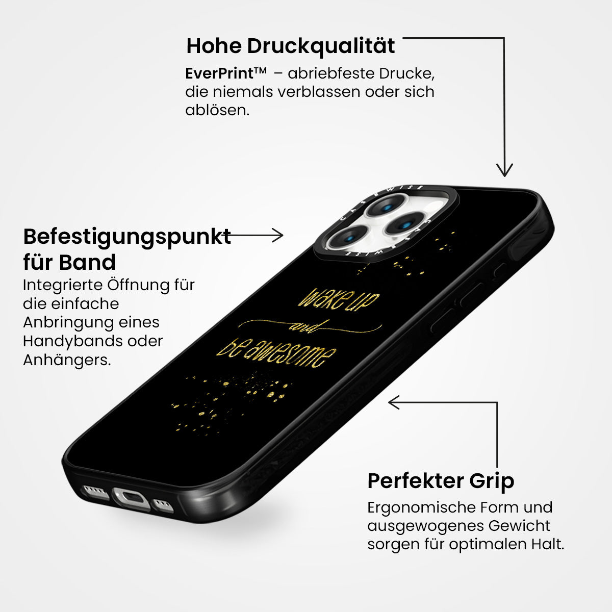 Text Kunst Gold wach auf und sei fantastisch - Hülle