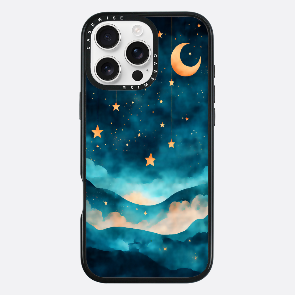 Aquarellträume Sterne Mond Nacht - Hülle