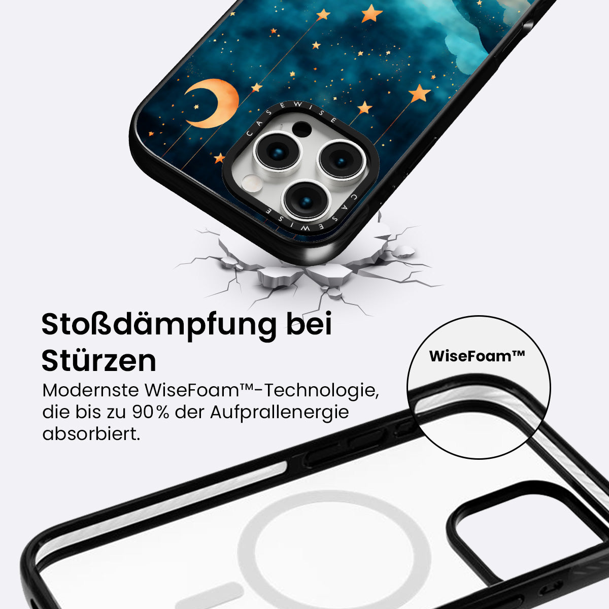 Aquarellträume Sterne Mond Nacht - Hülle