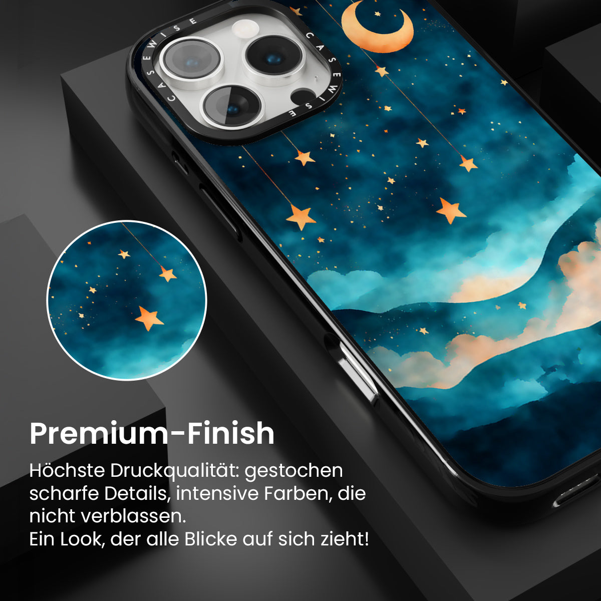 Aquarellträume Sterne Mond Nacht - Hülle