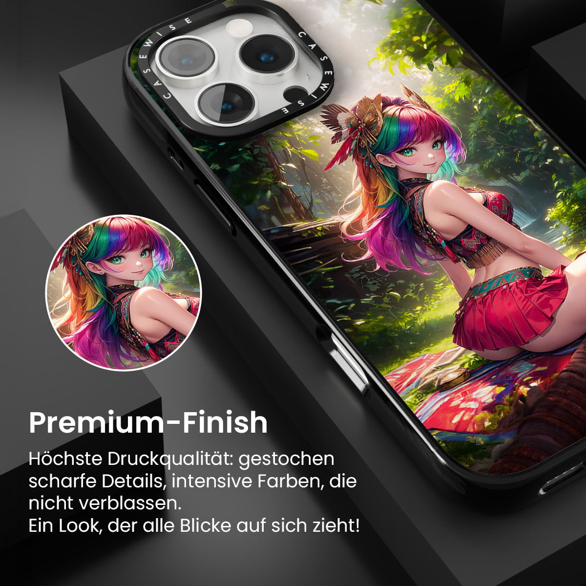 Regenbogen tropisches Mädchen - Hülle