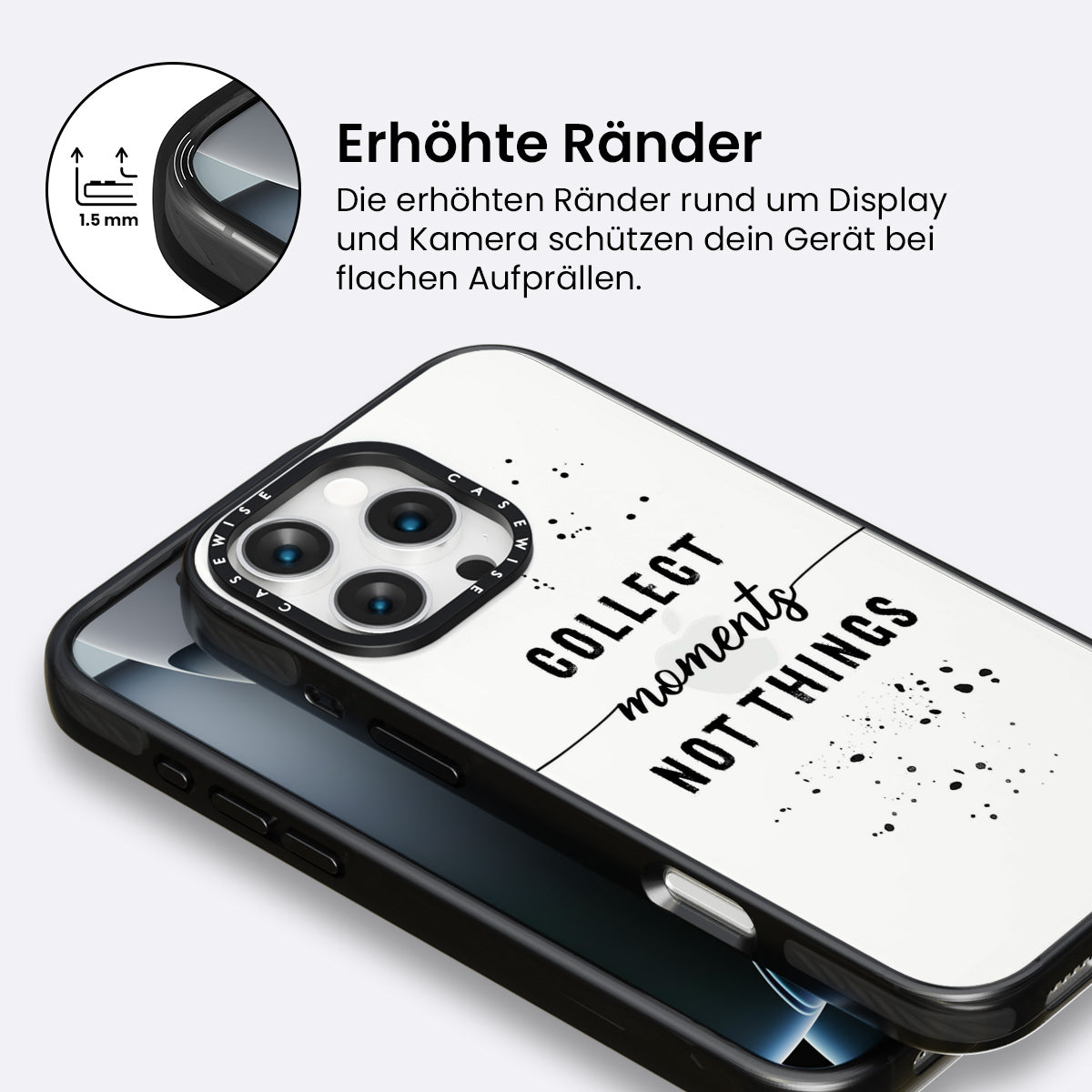 Textkunst sammeln Momente nicht Dinge - Hülle