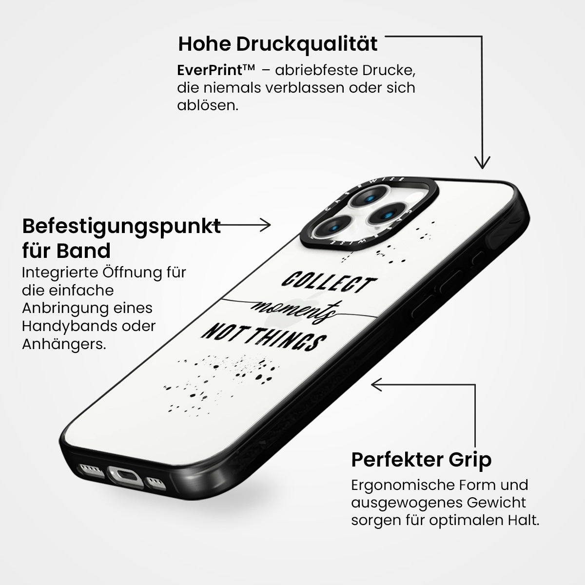 Textkunst sammeln Momente nicht Dinge - Hülle