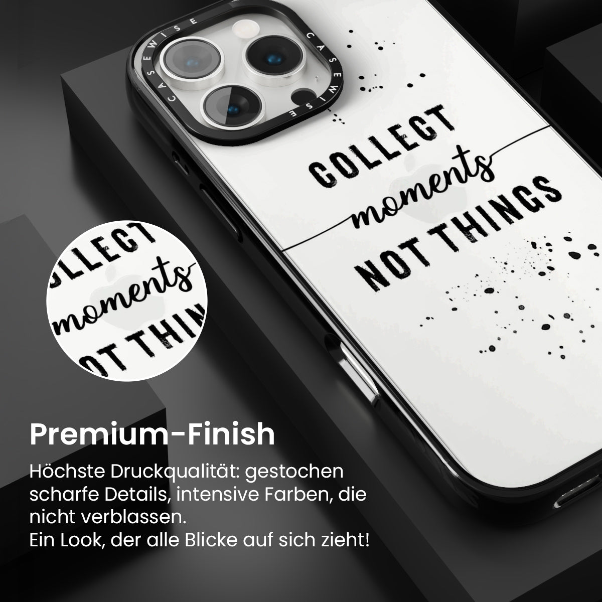 Textkunst sammeln Momente nicht Dinge - Hülle