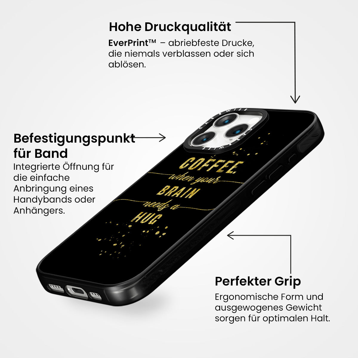 Textkunst Goldkaffee Wenn Ihr Gehirn eine Umarmung braucht - Hülle