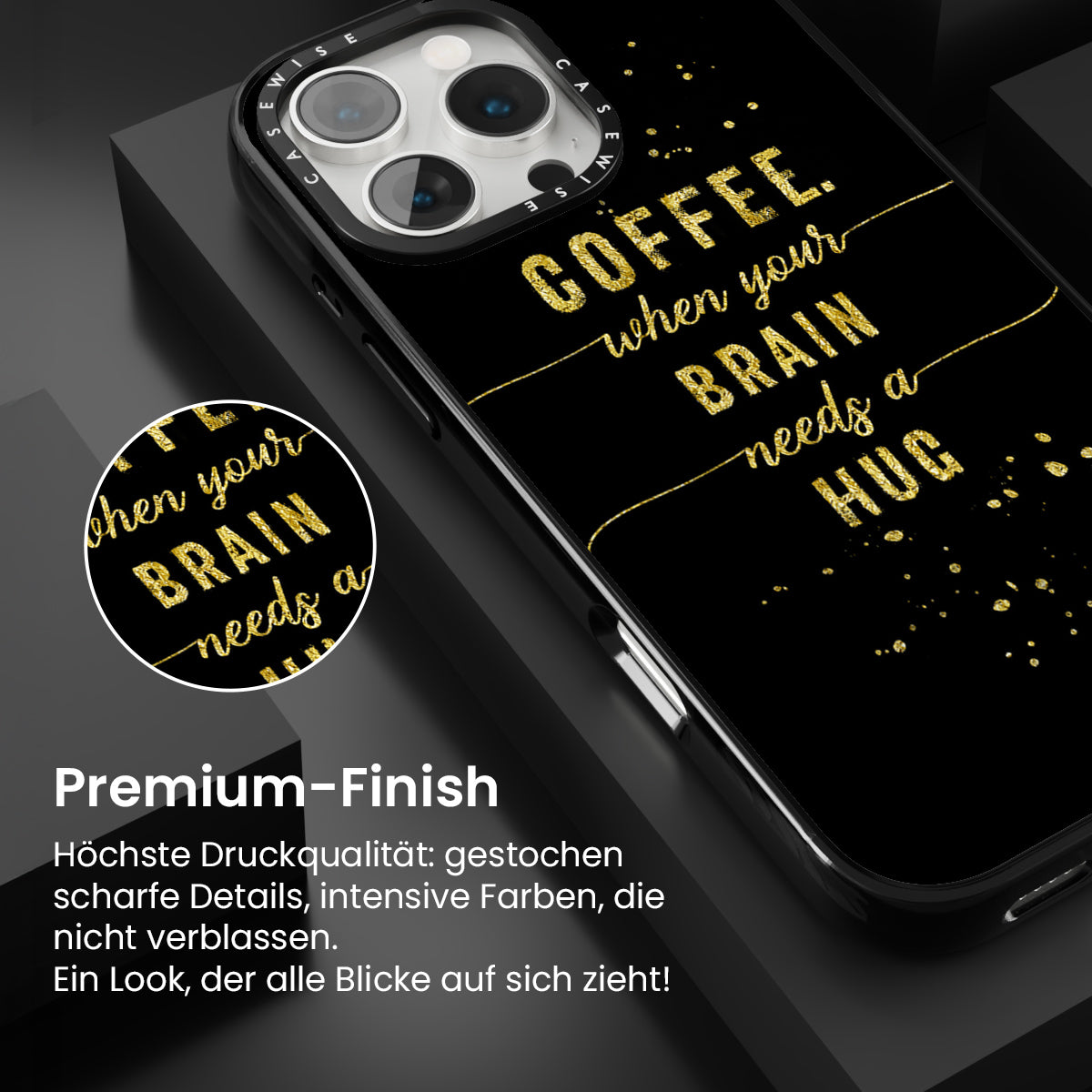Textkunst Goldkaffee Wenn Ihr Gehirn eine Umarmung braucht - Hülle