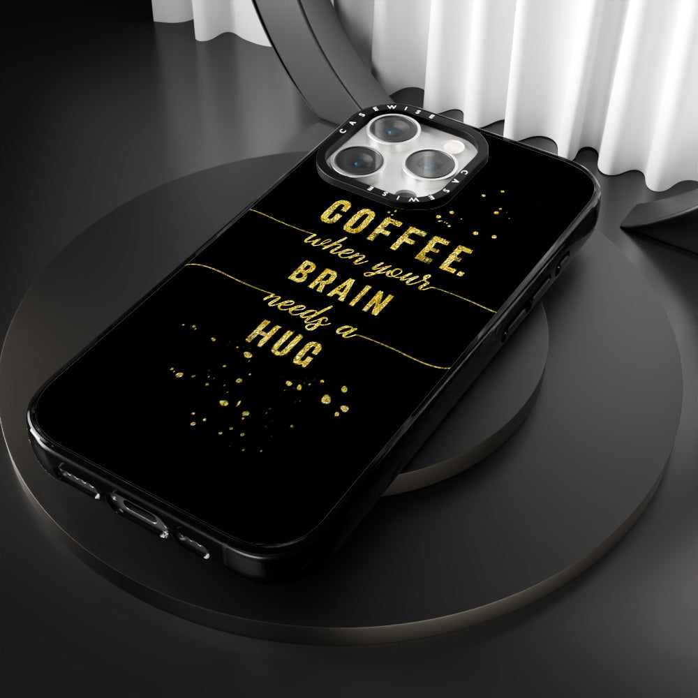 Textkunst Goldkaffee Wenn Ihr Gehirn eine Umarmung braucht - Hülle