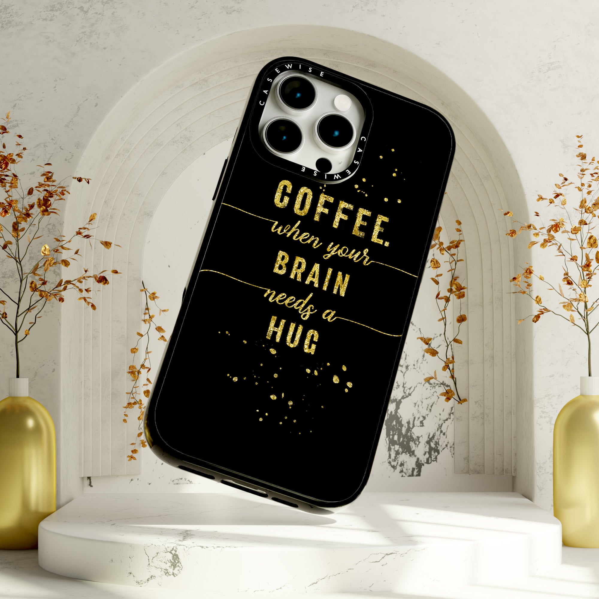 Textkunst Goldkaffee Wenn Ihr Gehirn eine Umarmung braucht - Hülle