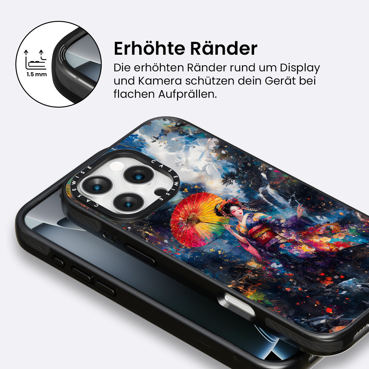 Regenbogen Regenschirm Geisha - Hülle