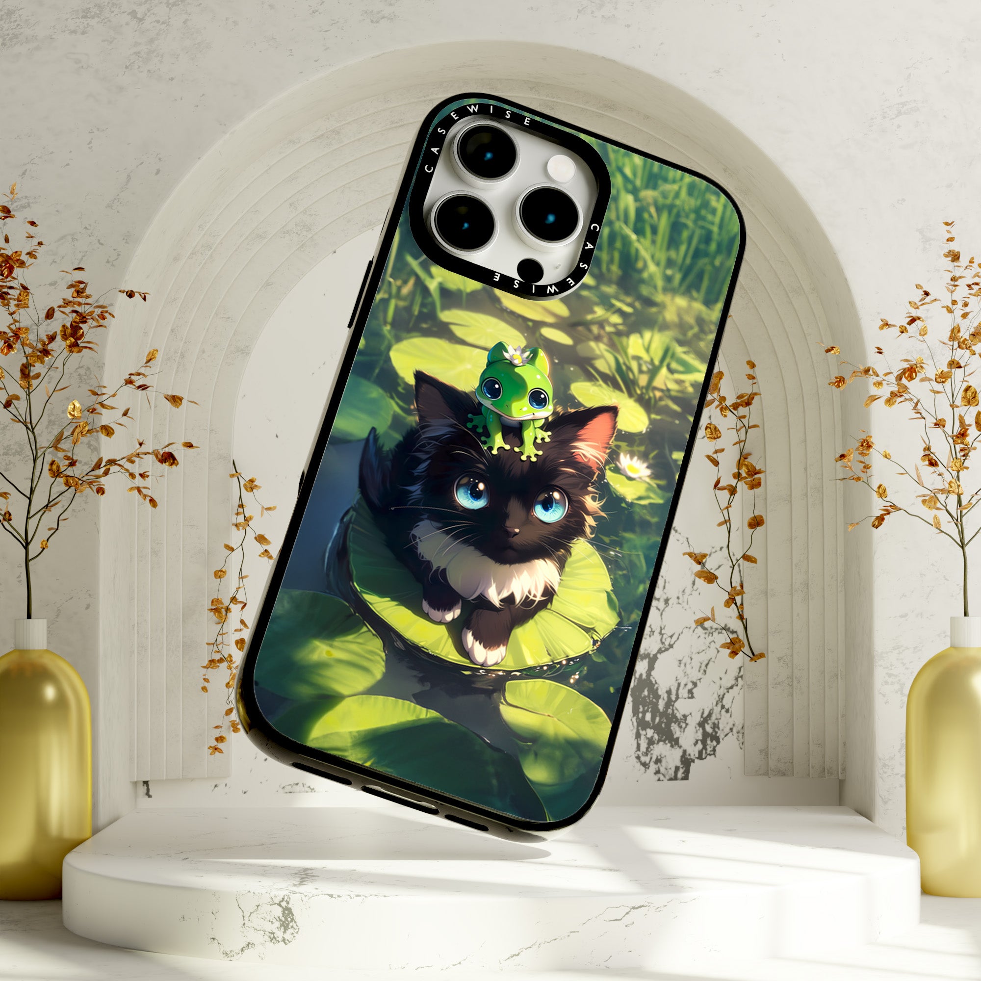 Schwarze Katze und Froschfreundschaft - Hülle