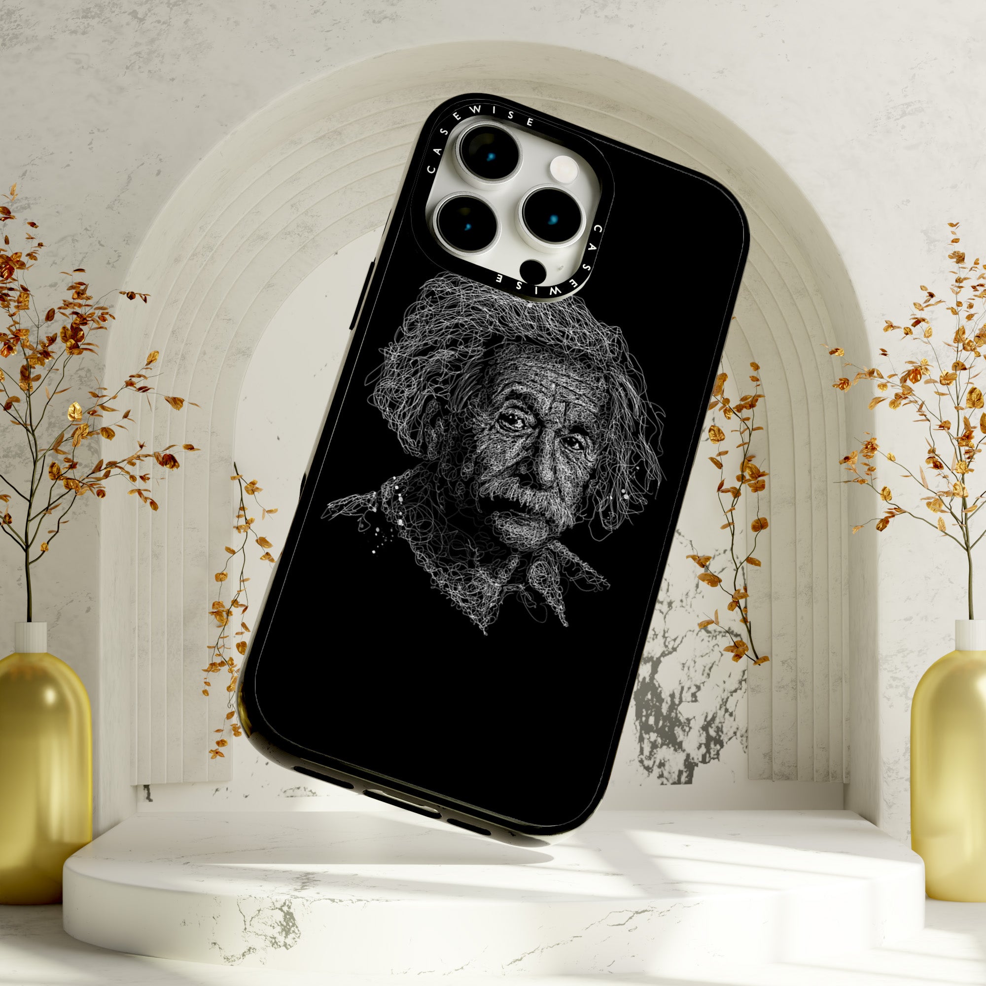 Digital Scribble Art Design, inspiriert von Albert Einstein - Hülle