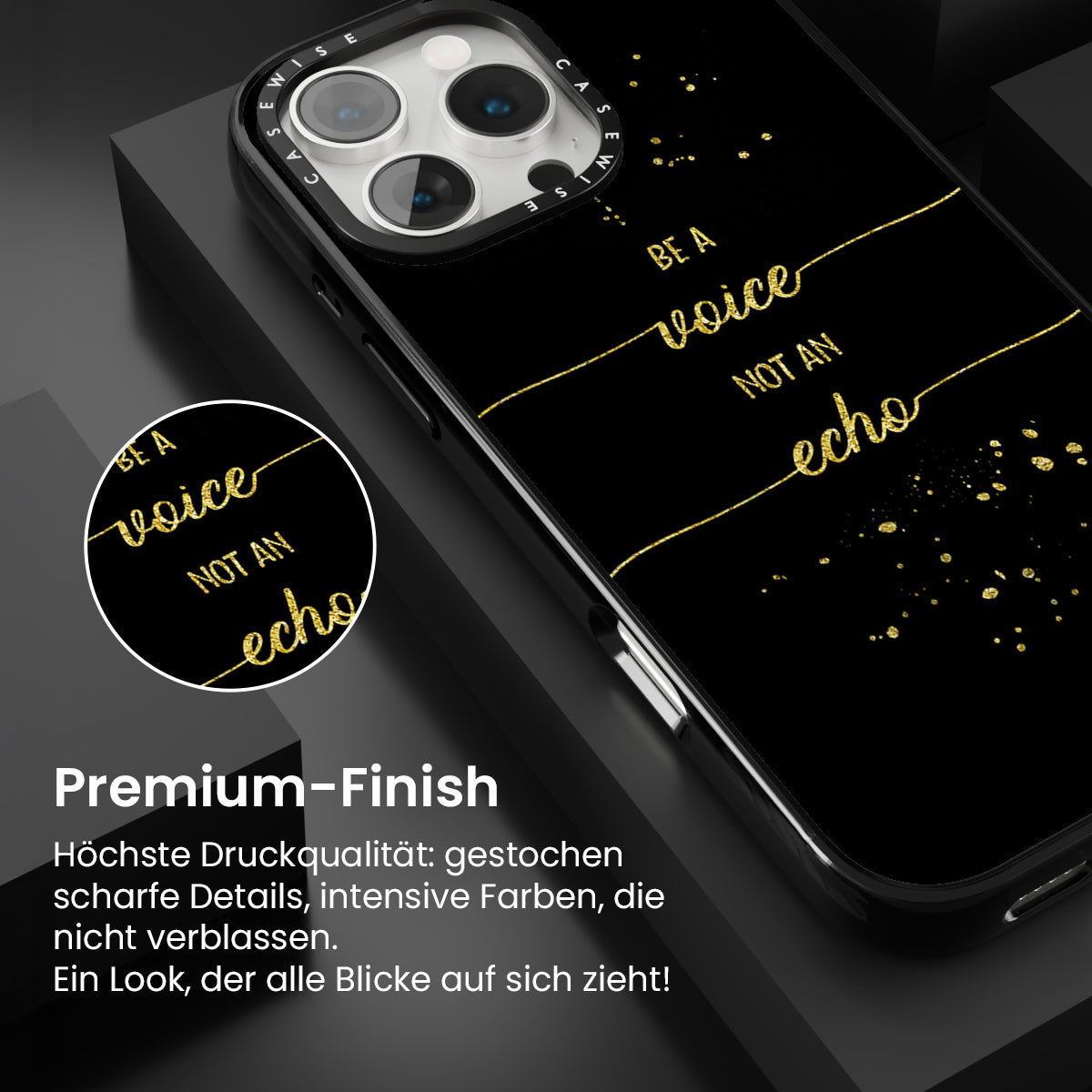 Textkunst Gold sei eine Stimme, keine Echo - Hülle