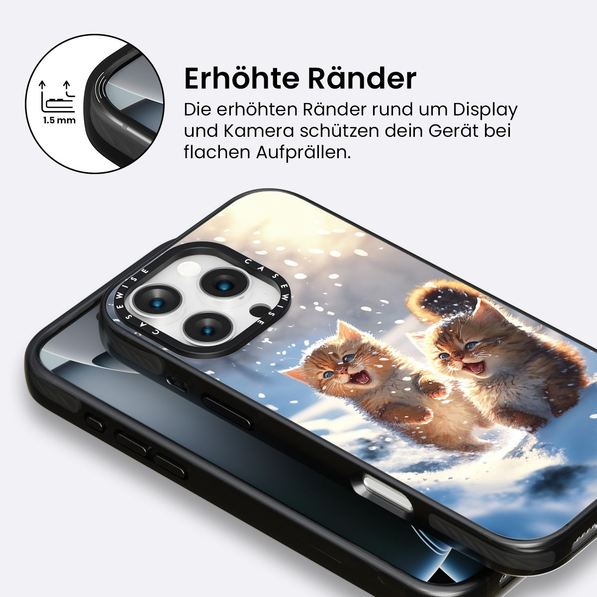 Katzen, die im Schnee spielen - Hülle