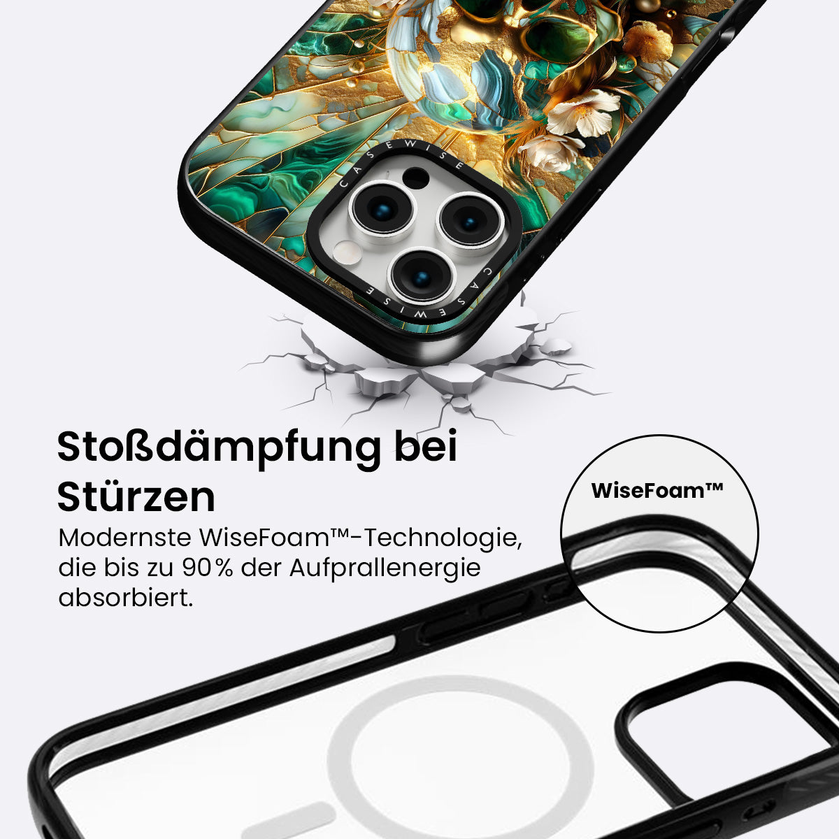 Abstrakter Blumengoldschädel - Hülle