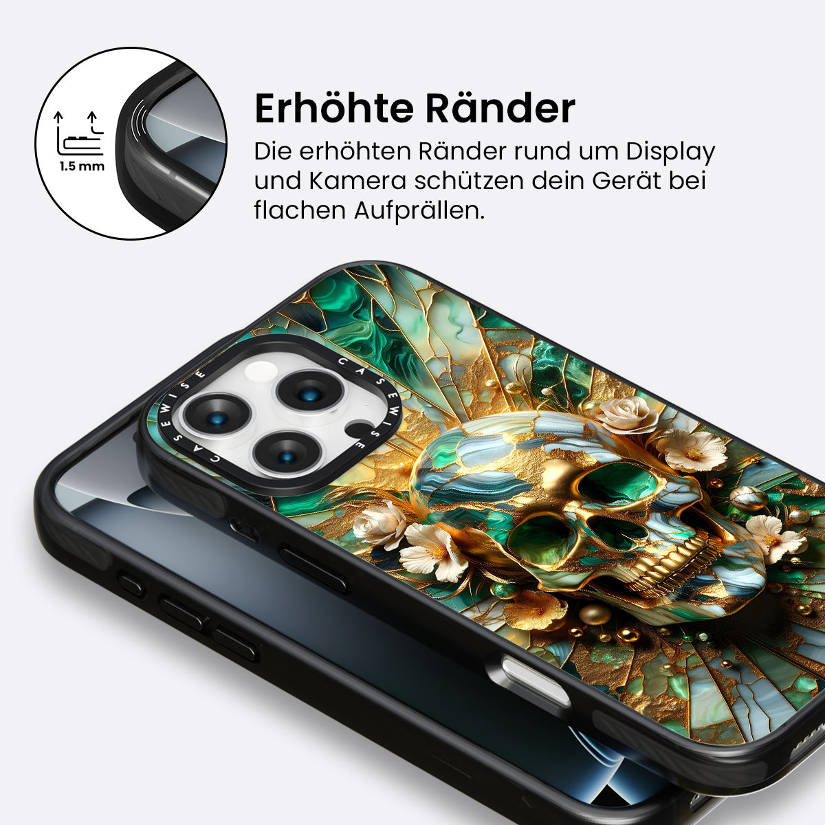 Abstrakter Blumengoldschädel - Hülle