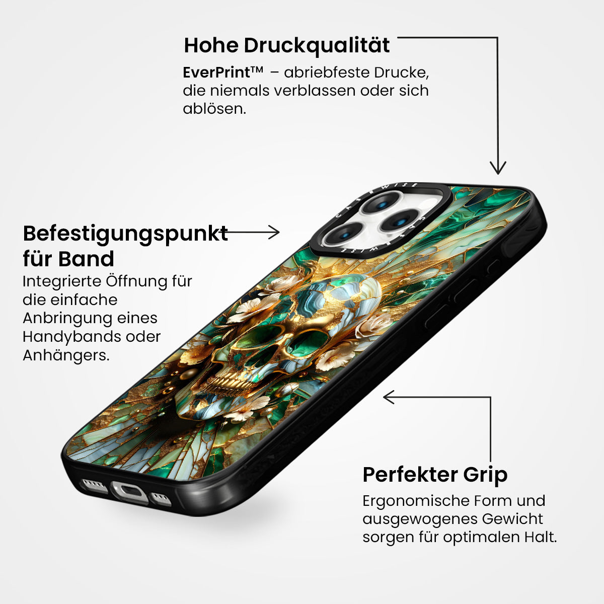 Abstrakter Blumengoldschädel - Hülle