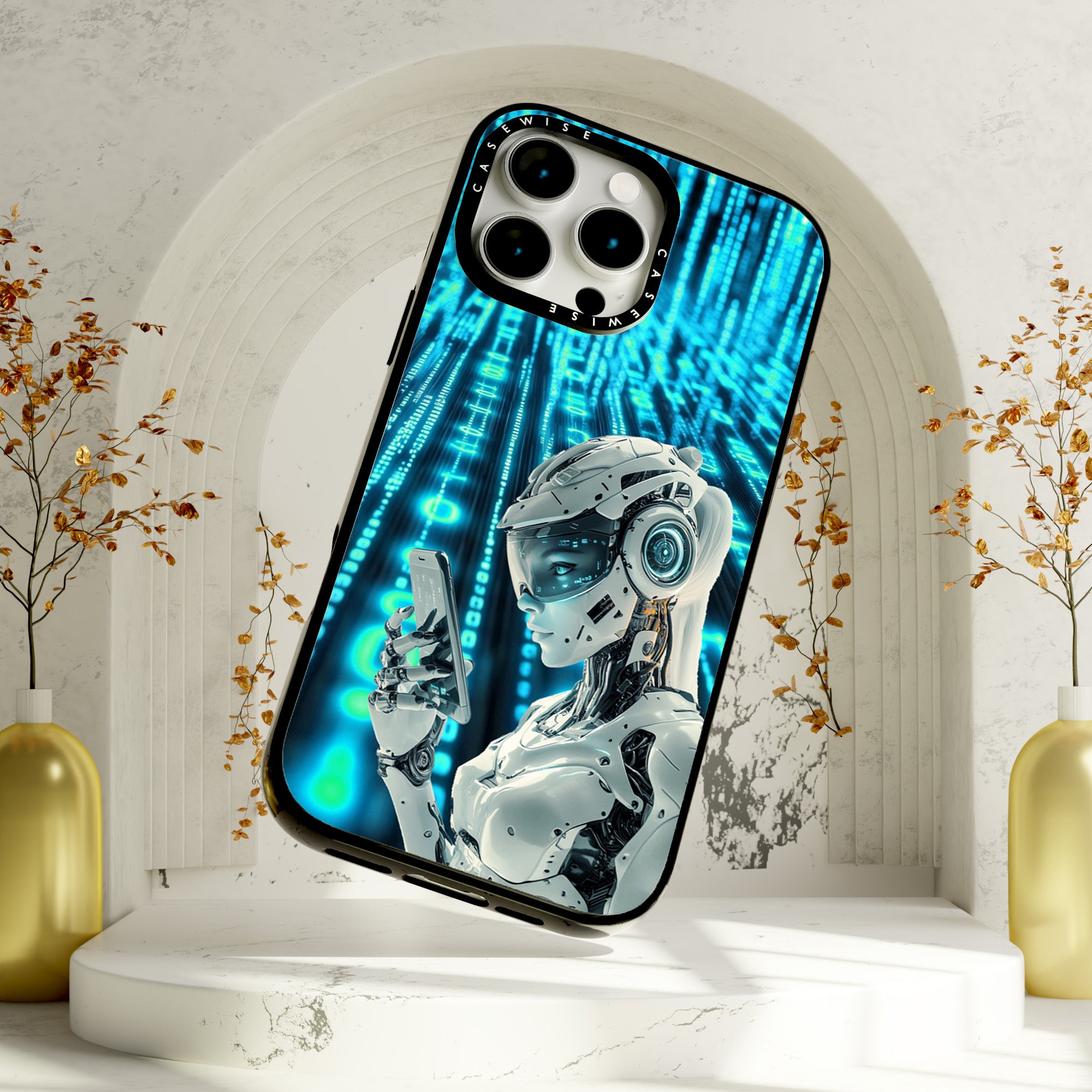 Digitales weibliches Roboter Telefon - Hülle