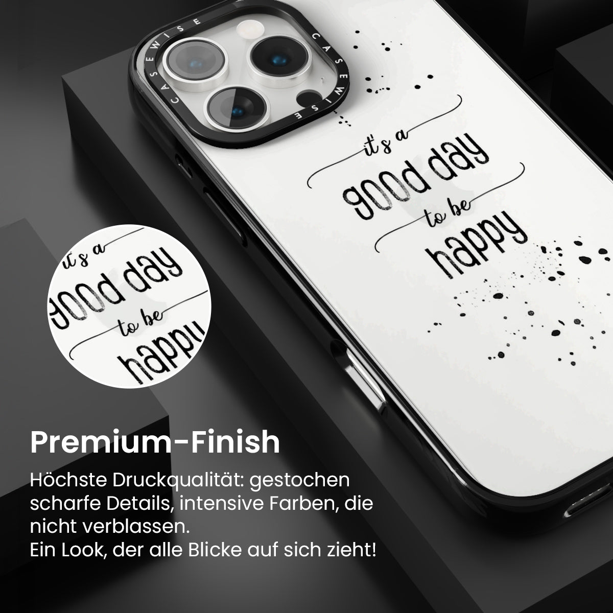 Textkunst Es ist ein guter Tag, um glücklich zu sein - Hülle