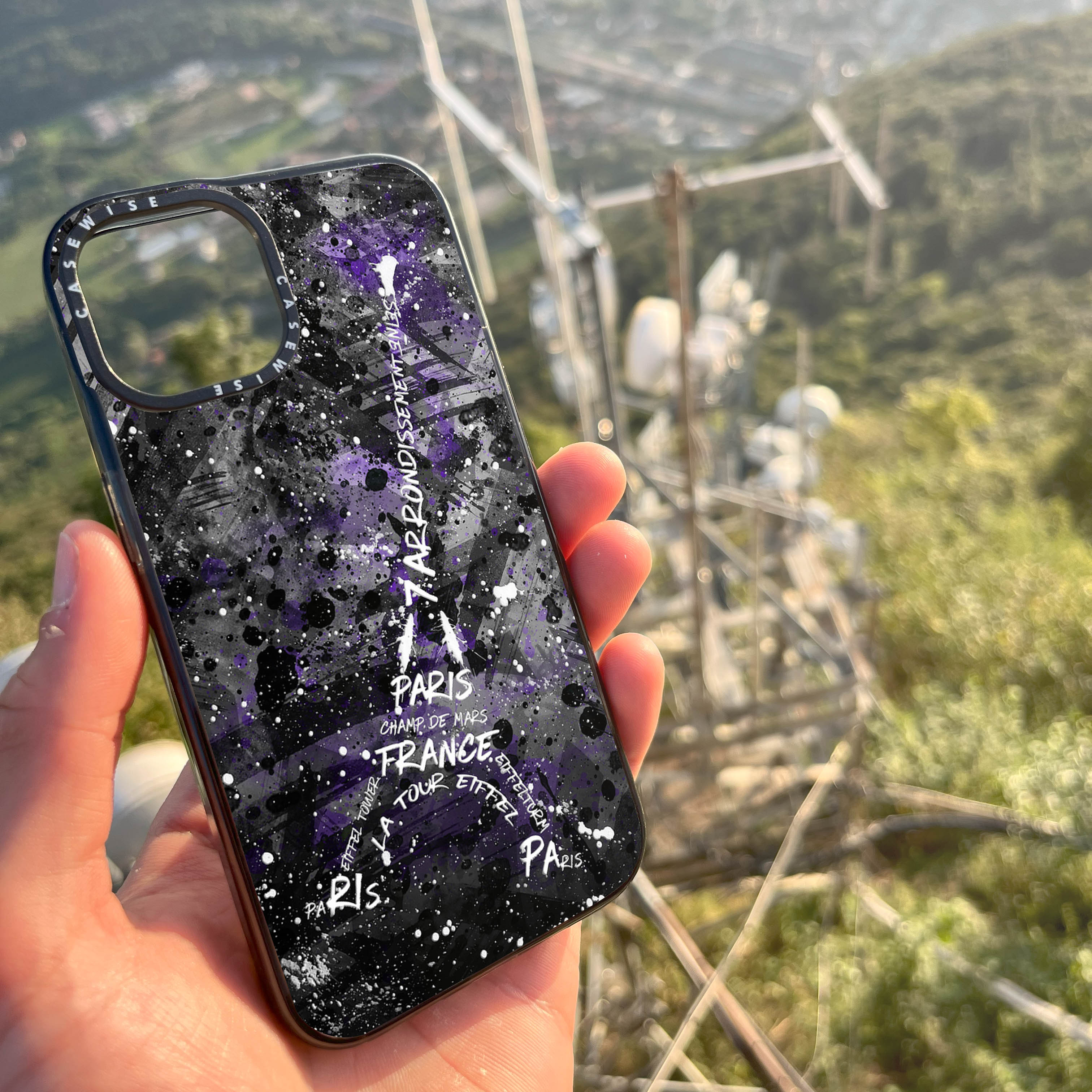 Eiffelturm digitaler Kunst lila - Hülle