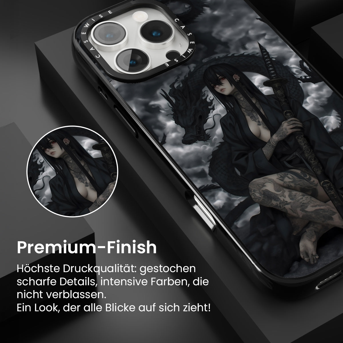 Gothic Black Inked Shadow Girl - Hülle