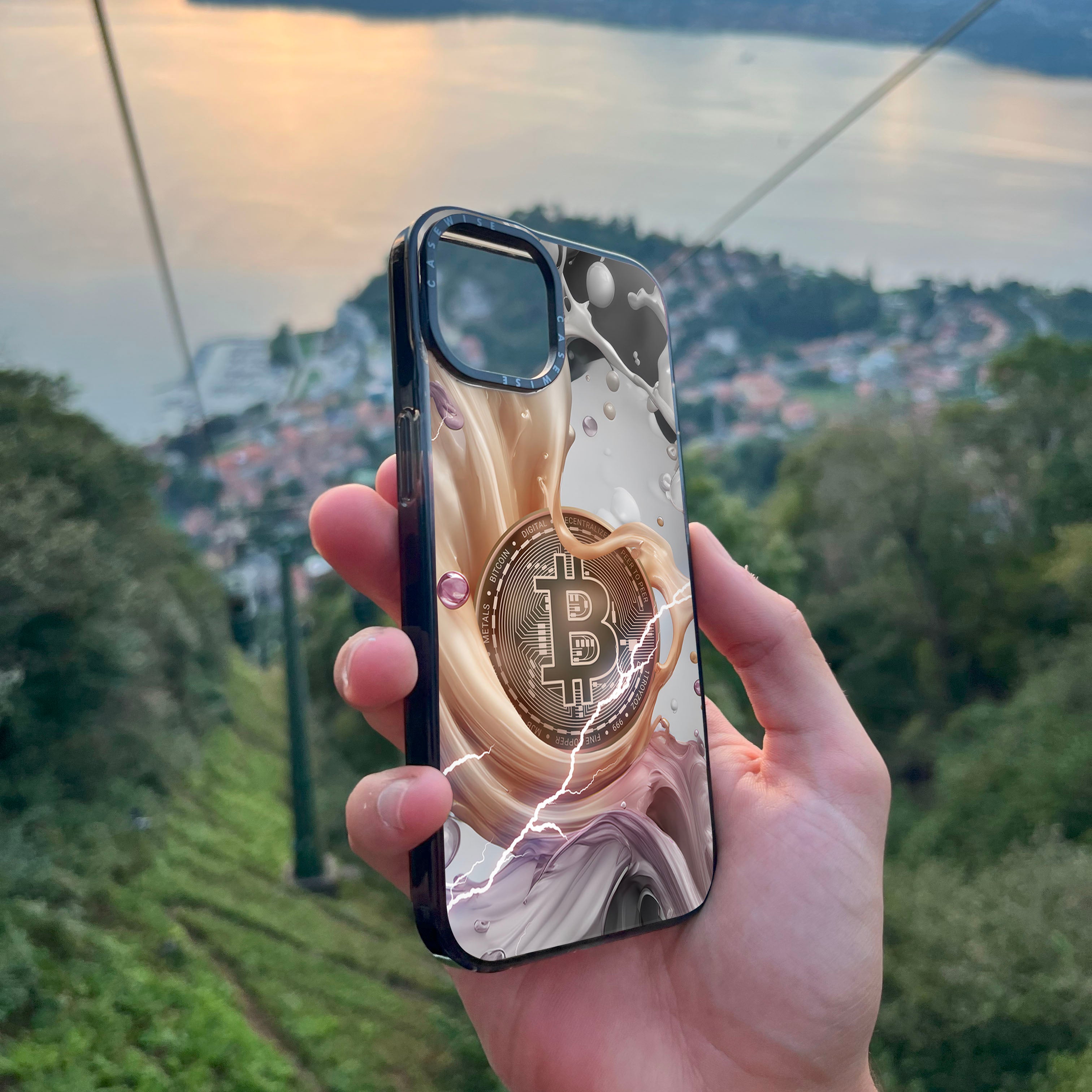 Crypto Art Bitcoin Spritzer - Orange - Hülle