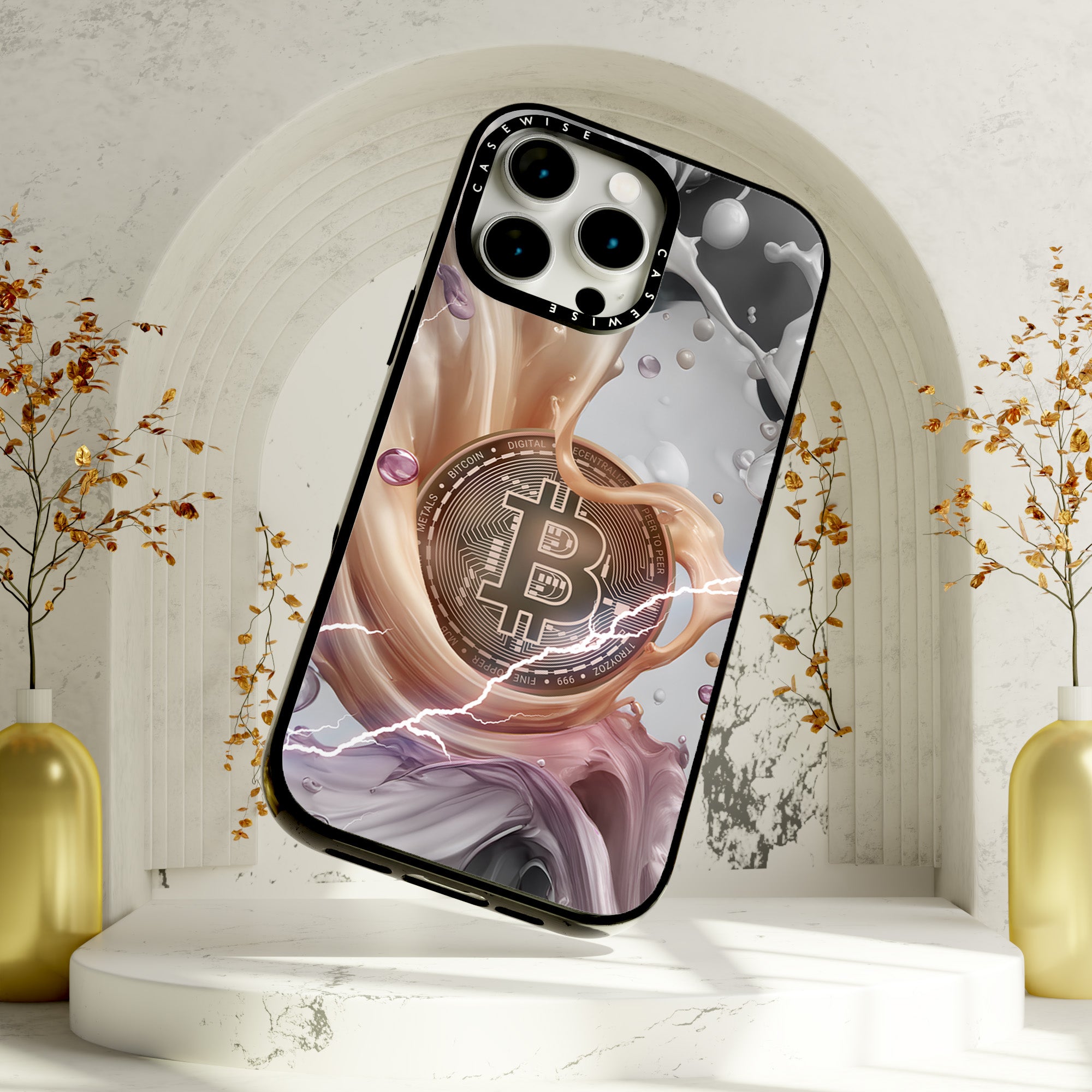 Crypto Art Bitcoin Spritzer - Orange - Hülle