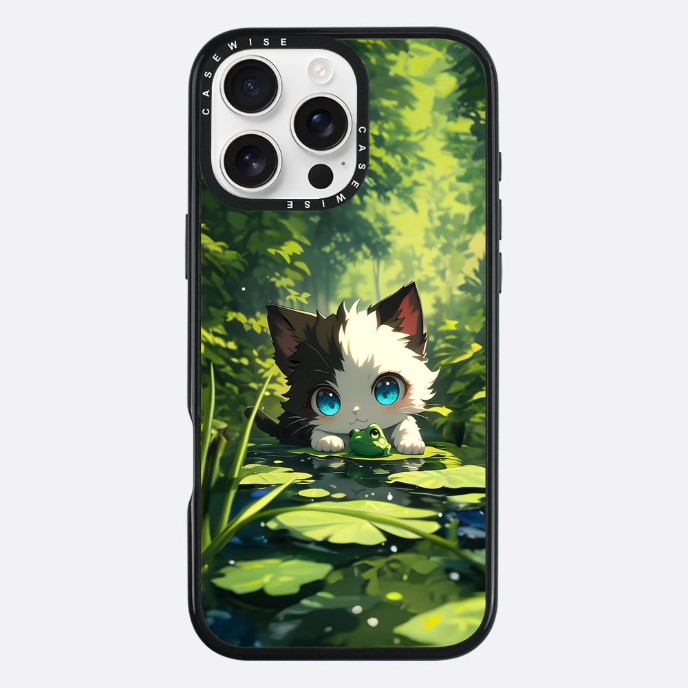 Süße Katze mit Frosch - Hülle